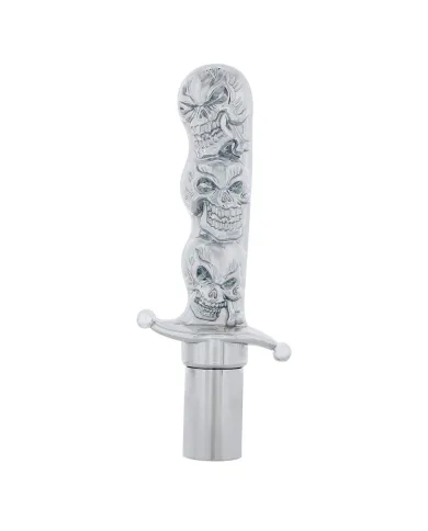 UP23578-Chrome Aluminum Skull Dagger Air Valve Knob