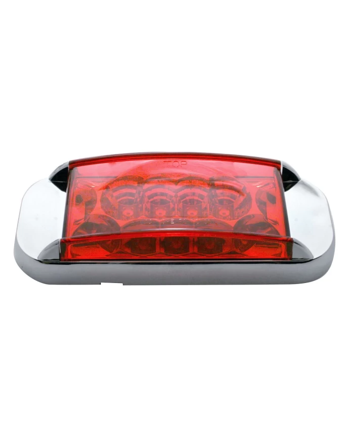 (CARD) 16 RED LED RECTANGULAR MARKER LIGHT W/ REFLECTOR - RED LENS (CARD) 16 RED LED RECTANGULAR MARKER LIGHT W/ REFLECTOR - RED LENS