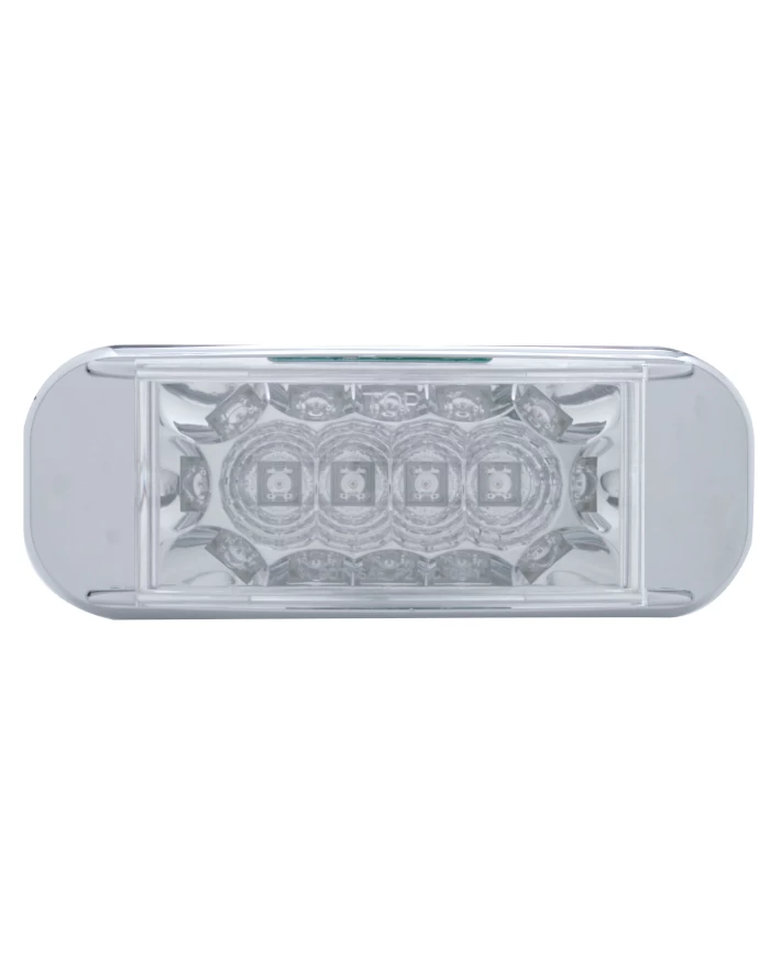 (CARD) 16 AMBER LED RECTANGULAR MARKER LIGHT W/ REFLECTOR - CLEAR LENS