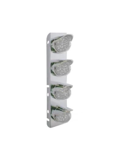 (2/BULK) S.S. PB 8 LED CUTOUT A/C BRACKET W/ 17 AMBER LED WTMN 2 FUNCTION CAB LT & S.S. VISOR - CLEAR LENS (2/BULK) S.S. PB 8 LED CUTOUT A/C BRACKET W/ 17 AMBER LED WTMN 2 FUNCTION CAB LT & S.S. VISOR - CLEAR LENS