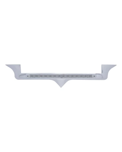 (CARD) CHROME PLASTIC KENWORTH HOOD EMBLEM HOUSING W/ 14 AMBER LED 12" LIGHT BAR - CLEAR LENS (CARD) CHROME PLASTIC KENWORTH HOOD EMBLEM HOUSING W/ 14 AMBER LED 12" LIGHT BAR - CLEAR LENS