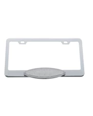 (CARD) CHROME LICENSE FRAME W/ 10 RED LED CAT'S EYE LIGHT - CLEAR LENS