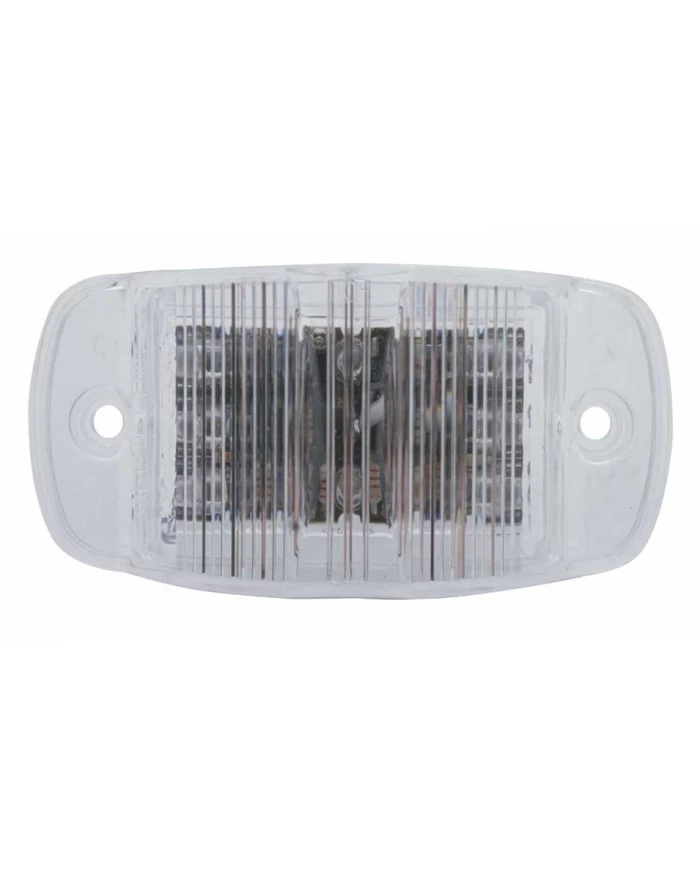 (BULK) 14 AMBER LED RECTANGULAR CLEARANCE/MARKER LIGHT W/ 90 LED - CLEAR LENS