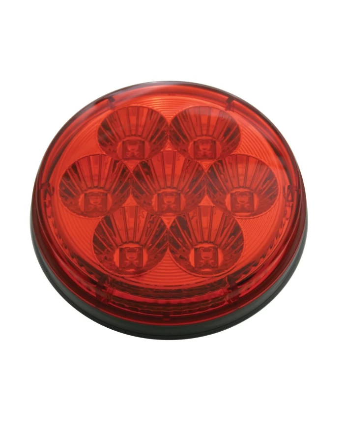 (CARD) 7 RED LED 4" S/T/T REFLECTOR LIGHT - RED LENS