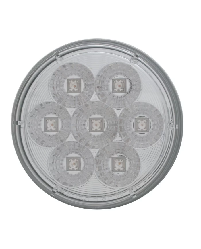 (CARD) 7 RED LED 4" S/T/T REFLECTOR LIGHT - CLEAR LENS (CARD) 7 RED LED 4" S/T/T REFLECTOR LIGHT - CLEAR LENS