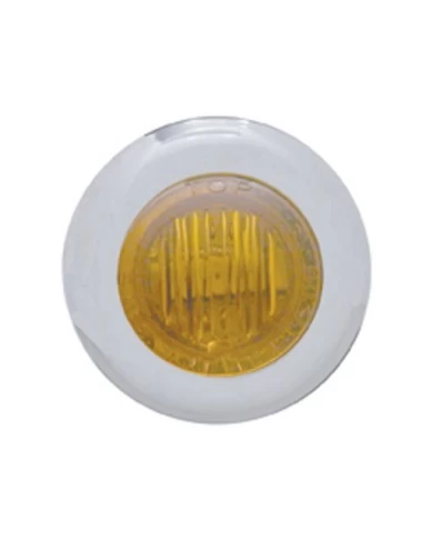 (CARD) STAINLESS STEEL 3 AMBER LED MINI CLEARANCE/MARKER LIGHT - AMBER LENS