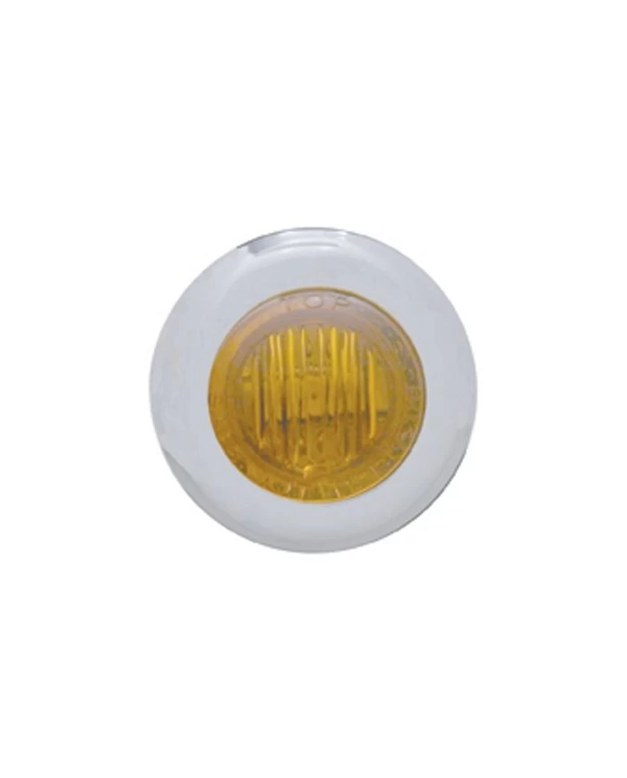 (CARD) STAINLESS STEEL 3 AMBER LED MINI CLEARANCE/MARKER LIGHT - AMBER LENS