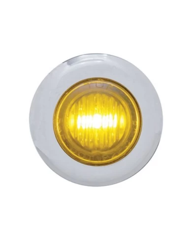 (CARD) STAINLESS STEEL 3 AMBER LED MINI CLEARANCE/MARKER LIGHT - AMBER LENS