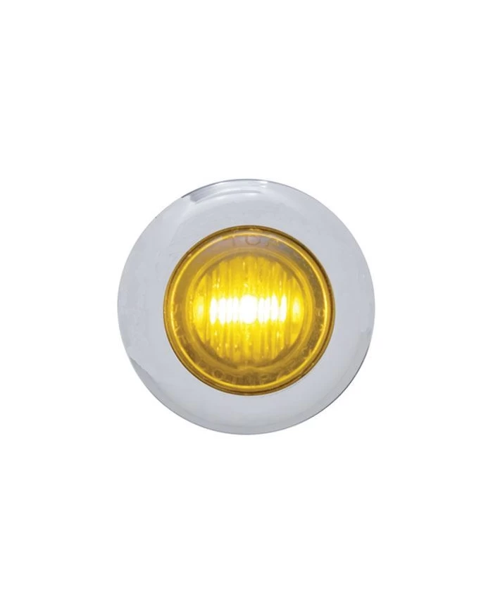 (CARD) STAINLESS STEEL 3 AMBER LED MINI CLEARANCE/MARKER LIGHT - AMBER LENS