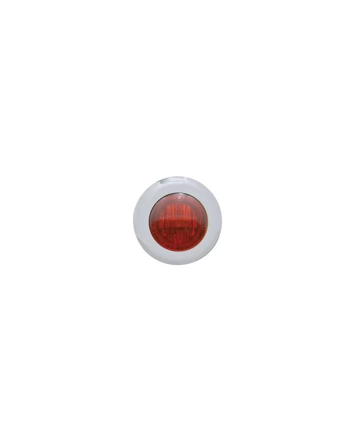 (CARD) STAINLESS STEEL 3 RED LED MINI CLEARANCE/MARKER LIGHT - RED LENS