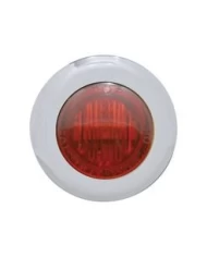 (CARD) STAINLESS STEEL 3 RED LED MINI CLEARANCE/MARKER LIGHT - RED LENS