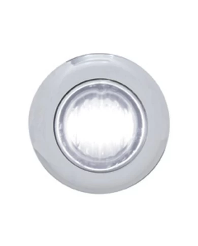 (CARD) 3 WHITE LED MINI CLEARANCE/MARKER LIGHT WITH STAINLESS STEEL BEZEL - CLEAR LENS