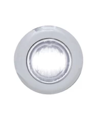 (CARD) 3 WHITE LED MINI CLEARANCE/MARKER LIGHT WITH STAINLESS STEEL BEZEL - CLEAR LENS