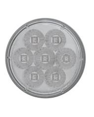 (CARD) 7 AMBER LED 4" P/T/C LIGHT - CLEAR LENS