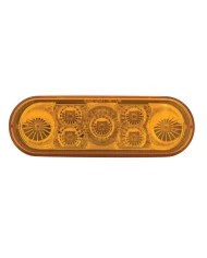 (CARD) 7 AMBER LED OVAL S/T/T & P/T/C LIGHT - AMBER LENS