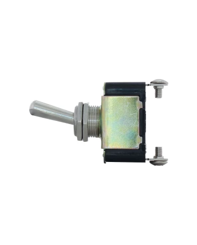 (BULK) 2 PIN, 10 AMP - 12 VOLTS D.C., ON - OFF METAL TOGGLE SWITCH W/ 2 SCREW TERMINALS