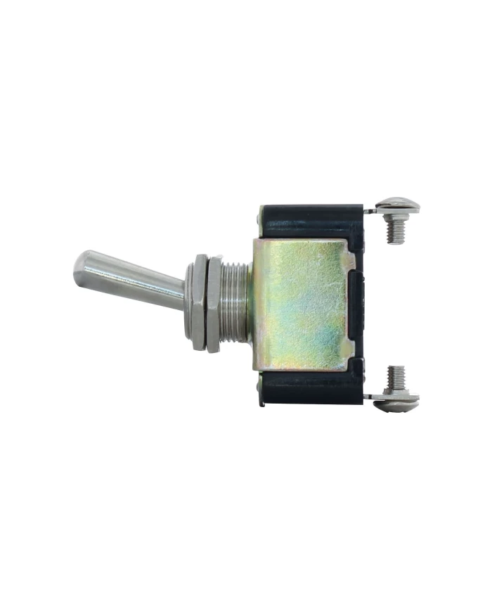 (BULK) 2 PIN, 10 AMP - 12 VOLTS D.C., ON - OFF METAL TOGGLE SWITCH W/ 2 SCREW TERMINALS (BULK) 2 PIN, 10 AMP - 12 VOLTS D.C., ON - OFF METAL TOGGLE SWITCH W/ 2 SCREW TERMINALS