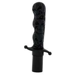 UP23579-Black Aluminum Skull Dagger Air Valve Knob