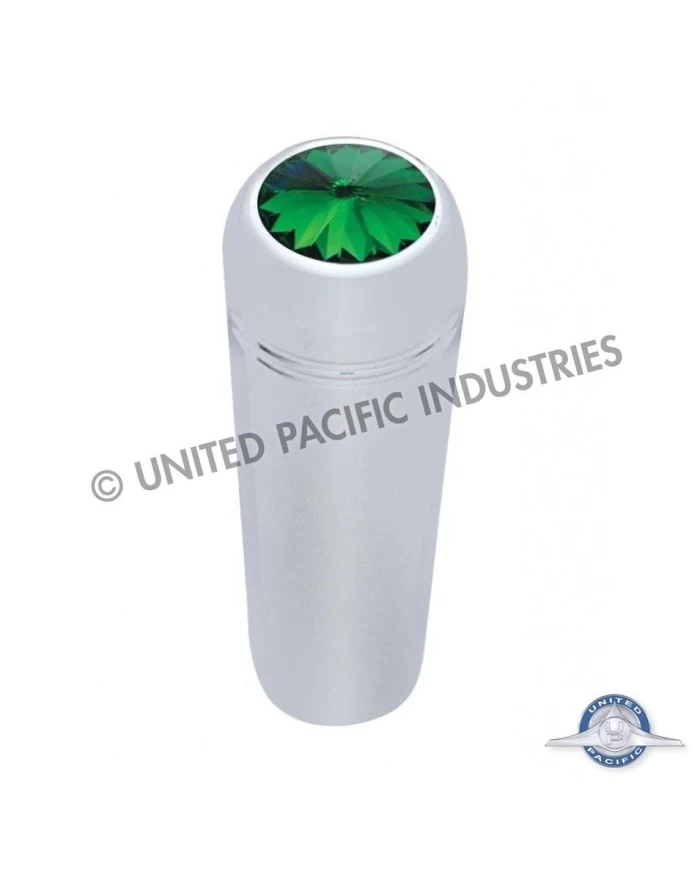 (CARD) CHROME KENWORTH SHORT TOGGLE SWITCH EXTENSION W/ DIAMOND - GREEN