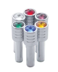 (2/CARD) CHROME DOOR LOCK W/ MEDIUM DIAMOND - CLEAR (2/CARD) CHROME DOOR LOCK W/ MEDIUM DIAMOND - CLEAR