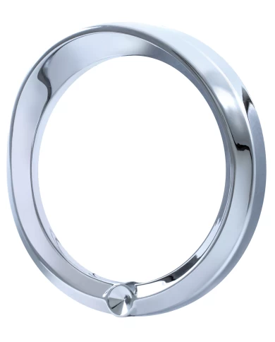 (BULK) CHROME 2006+ PETERBILT SPEED/TACHOMETER GAUGE COVER W/ VISOR - INDENTED (BULK) CHROME 2006+ PETERBILT SPEED/TACHOMETER GAUGE COVER W/ VISOR - INDENTED
