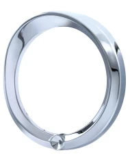 (BULK) CHROME 2006+ PETERBILT SPEED/TACHOMETER GAUGE COVER W/ VISOR - INDENTED