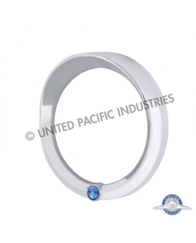 (CARD) CHROME 2006+ PETERBILT SPEED/TACHOMETER GAUGE COVER W/ VISOR & DIAMOND - BLUE (CARD) CHROME 2006+ PETERBILT SPEED/TACHOMETER GAUGE COVER W/ VISOR & DIAMOND - BLUE