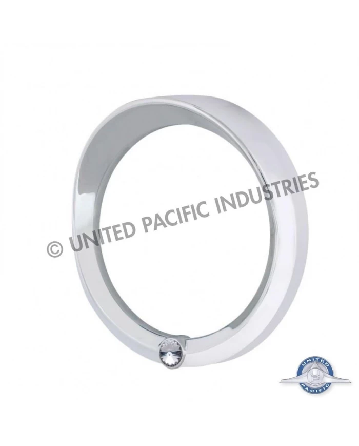(CARD) CHROME 2006+ PETERBILT SPEED/TACHOMETER GAUGE COVER W/ VISOR & DIAMOND - CLEAR