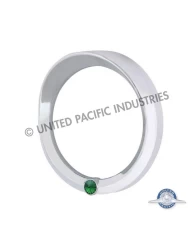 (CARD) CHROME 2006+ PETERBILT SPEED/TACHOMETER GAUGE COVER W/ VISOR & DIAMOND - GREEN (CARD) CHROME 2006+ PETERBILT SPEED/TACHOMETER GAUGE COVER W/ VISOR & DIAMOND - GREEN