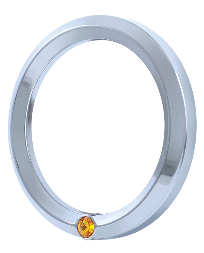 (CARD) CHROME 2006+ PETERBILT SPEED/TACHOMETER GAUGE COVER W/ DIAMOND - AMBER