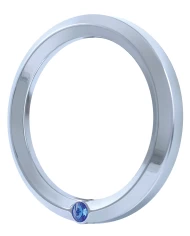 (CARD) CHROME 2006+ PETERBILT SPEED/TACHOMETER GAUGE COVER W/ DIAMOND - BLUE