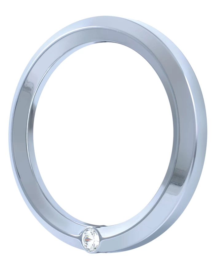 (CARD) CHROME 2006+ PETERBILT SPEED/TACHOMETER GAUGE COVER W/ DIAMOND - CLEAR