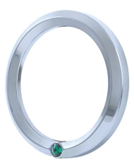 (CARD) CHROME 2006+ PETERBILT SPEED/TACHOMETER GAUGE COVER W/ DIAMOND - GREEN