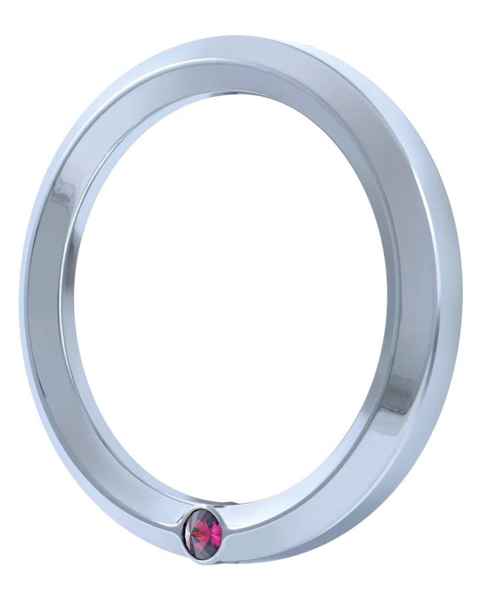 (CARD) CHROME 2006+ PETERBILT SPEED/TACHOMETER GAUGE COVER W/ DIAMOND - PURPLE