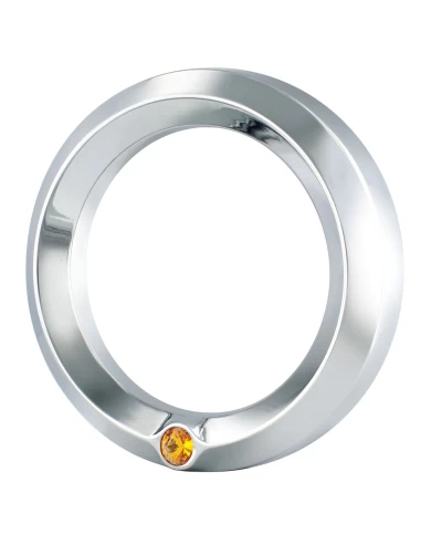 (CARD) CHROME KENWORTH SPEED/TACHOMETER GAUGE COVER W/ DIAMOND - AMBER (CARD) CHROME KENWORTH SPEED/TACHOMETER GAUGE COVER W/ DIAMOND - AMBER