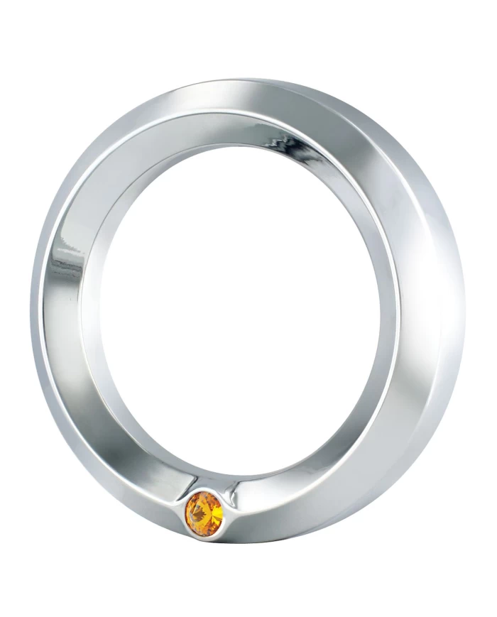 (CARD) CHROME KENWORTH SPEED/TACHOMETER GAUGE COVER W/ DIAMOND - AMBER