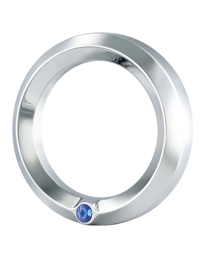 (CARD) CHROME KENWORTH SPEED/TACHOMETER GAUGE COVER W/ DIAMOND - BLUE