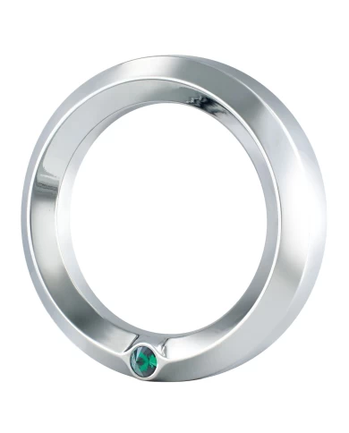 (CARD) CHROME KENWORTH SPEED/TACHOMETER GAUGE COVER W/ DIAMOND - GREEN (CARD) CHROME KENWORTH SPEED/TACHOMETER GAUGE COVER W/ DIAMOND - GREEN