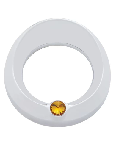 (CARD) CHROME PETERBILT SPEED/TACHOMETER GAUGE COVER W/ VISOR & DIAMOND - AMBER (CARD) CHROME PETERBILT SPEED/TACHOMETER GAUGE COVER W/ VISOR & DIAMOND - AMBER