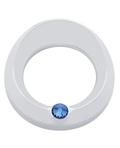 (CARD) CHROME PETERBILT SPEED/TACHOMETER GAUGE COVER W/ VISOR & DIAMOND - BLUE (CARD) CHROME PETERBILT SPEED/TACHOMETER GAUGE COVER W/ VISOR & DIAMOND - BLUE