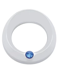 (CARD) CHROME PETERBILT SPEED/TACHOMETER GAUGE COVER W/ VISOR & DIAMOND - BLUE