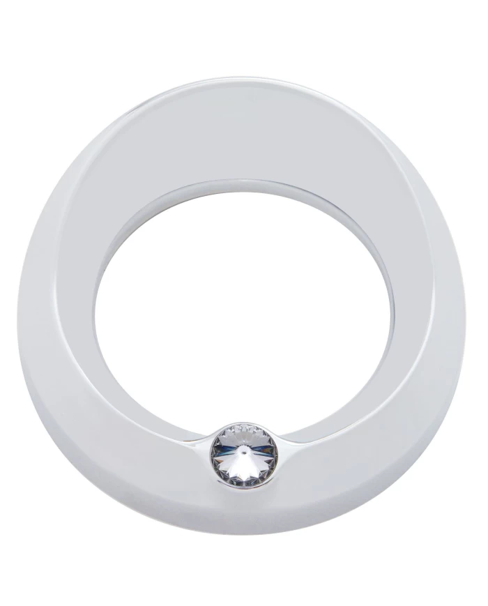 (CARD) CHROME PETERBILT SPEED/TACHOMETER GAUGE COVER W/ VISOR & DIAMOND - CLEAR