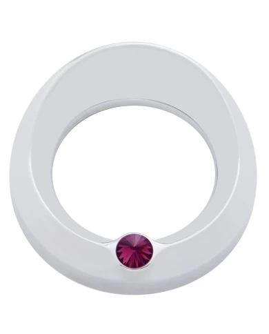 (CARD) CHROME PETERBILT SPEED/TACHOMETER GAUGE COVER W/ VISOR & DIAMOND - PURPLE (CARD) CHROME PETERBILT SPEED/TACHOMETER GAUGE COVER W/ VISOR & DIAMOND - PURPLE