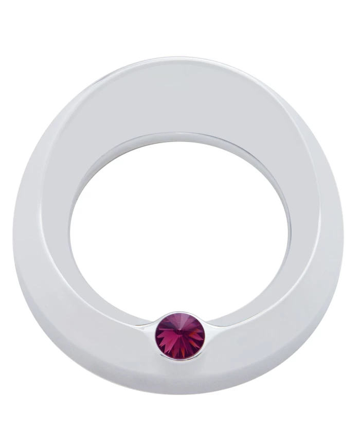 (CARD) CHROME PETERBILT SPEED/TACHOMETER GAUGE COVER W/ VISOR & DIAMOND - PURPLE