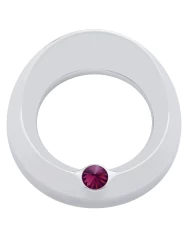 (CARD) CHROME PETERBILT SPEED/TACHOMETER GAUGE COVER W/ VISOR & DIAMOND - PURPLE (CARD) CHROME PETERBILT SPEED/TACHOMETER GAUGE COVER W/ VISOR & DIAMOND - PURPLE