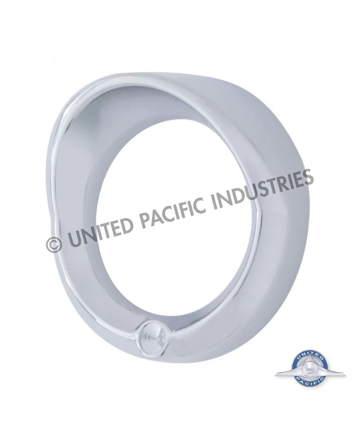 (BULK) CHROME 2006+ PETERBILT SMALL GAUGE COVER W/ VISOR - INDENTED (BULK) CHROME 2006+ PETERBILT SMALL GAUGE COVER W/ VISOR - INDENTED