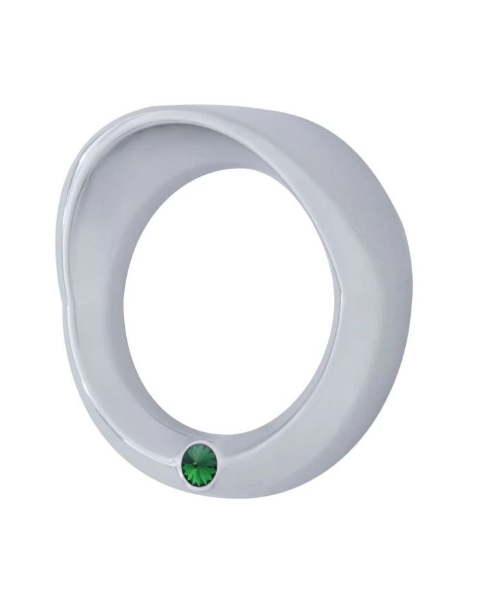 (CARD) CHROME 2006+ PETERBILT SMALL GAUGE COVER W/ VISOR & DIAMOND - GREEN