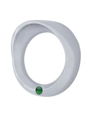 (CARD) CHROME 2006+ PETERBILT SMALL GAUGE COVER W/ VISOR & DIAMOND - GREEN