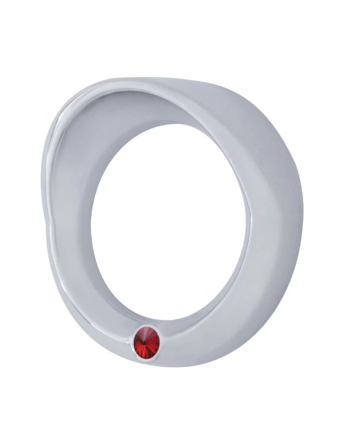 (CARD) CHROME 2006+ PETERBILT SMALL GAUGE COVER W/ VISOR & DIAMOND - RED DIAMOND