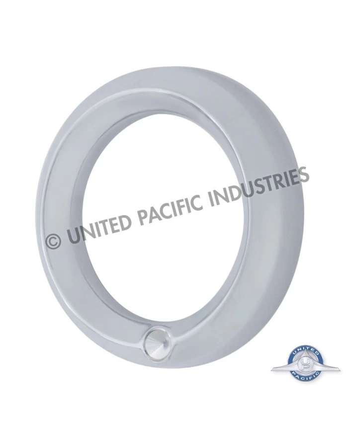 (CARD) CHROME 2006+ PETERBILT SMALL GAUGE COVER - INDENTED (CARD) CHROME 2006+ PETERBILT SMALL GAUGE COVER - INDENTED